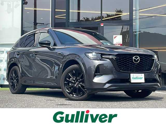 マツダ ＣＸ－６０ XD HV プレミアムスポーツ 大阪府 2023(令5)年 0.9万km マシーングレープレミアムM 純正１２．３インチナビ　パノラマサンルーフ　茶革シート　衝突軽減　全周囲カメラ　レーダークルーズコントロール　ＢＳＭ　ＢＯＳＥサウンド　置くだけ充電　前席シートクーラー　全席シートヒーター　ＥＴＣ　後席温シートヒーター　プッシュスタート　ウィンカーミラー　オートワイパー　フルディスプレイメーター　純正スカッフプレート　純正オールウェザーマット