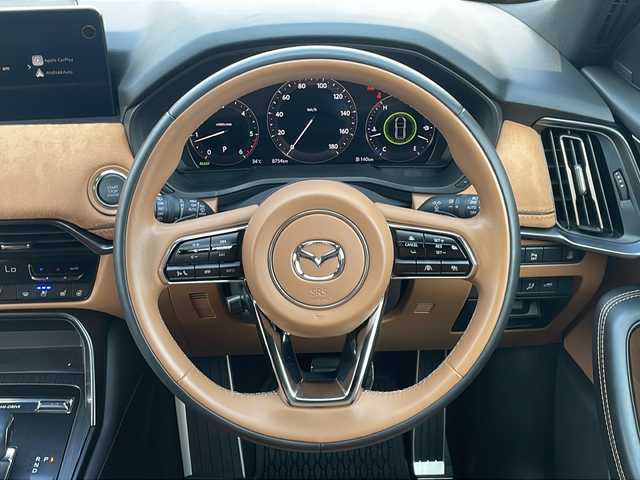 マツダ ＣＸ－６０ XD HV プレミアムスポーツ 大阪府 2023(令5)年 0.9万km マシーングレープレミアムM 純正１２．３インチナビ　パノラマサンルーフ　茶革シート　衝突軽減　全周囲カメラ　レーダークルーズコントロール　ＢＳＭ　ＢＯＳＥサウンド　置くだけ充電　前席シートクーラー　全席シートヒーター　ＥＴＣ　後席温シートヒーター　プッシュスタート　ウィンカーミラー　オートワイパー　フルディスプレイメーター　純正スカッフプレート　純正オールウェザーマット