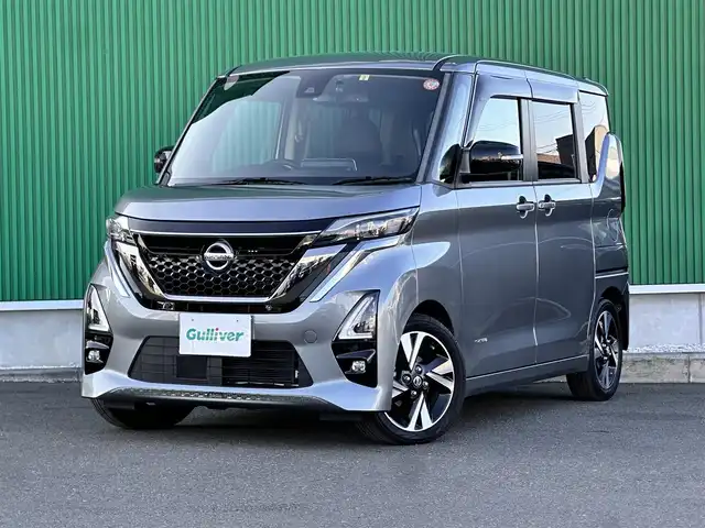 日産 ルークス HWS Gターボ アーバンクロム プロパイロットED 宮城県 2023(令5)年 1万km チタニウムグレーメタリック 快適パック/＝＝＝/エマージェンシーブレーキ/車線逸脱警報/車線逸脱防止支援/オートハイビーム/先行車発進お知らせ/コーナーセンサー/純正9インチナビ（MM222D-L）/・Bluetooth/・フルセグTV/アラウンドモニター/純正ドライブレコーダー/合皮シート/シートヒーター/革巻きステアリング/ステアリングスイッチ/電動パーキングブレーキ/ブレーキホールド/LEDヘッドランプ/フォグランプ/オートライト/スマートキー＆プッシュスタート/電動格納ミラー/純正15インチAW/純正フロアマット/純正ドアバイザー/W/サイド/カーテンエアバッグ