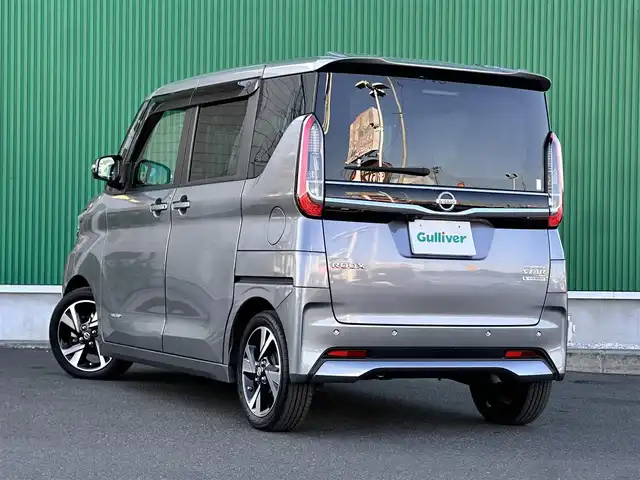 日産 ルークス HWS Gターボ アーバンクロム プロパイロットED 宮城県 2023(令5)年 1万km チタニウムグレーメタリック 快適パック/＝＝＝/エマージェンシーブレーキ/車線逸脱警報/車線逸脱防止支援/オートハイビーム/先行車発進お知らせ/コーナーセンサー/純正9インチナビ（MM222D-L）/・Bluetooth/・フルセグTV/アラウンドモニター/純正ドライブレコーダー/合皮シート/シートヒーター/革巻きステアリング/ステアリングスイッチ/電動パーキングブレーキ/ブレーキホールド/LEDヘッドランプ/フォグランプ/オートライト/スマートキー＆プッシュスタート/電動格納ミラー/純正15インチAW/純正フロアマット/純正ドアバイザー/W/サイド/カーテンエアバッグ