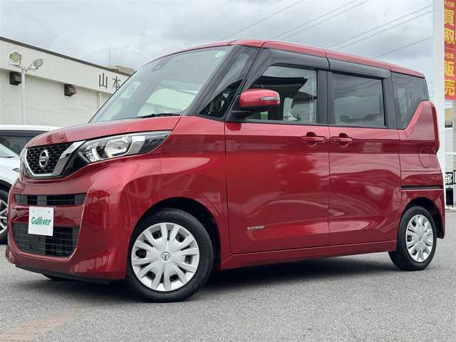 日産 ルークス X 千葉県 2020(令2)年 3.5万km スパークリングレッドM ワンオーナー車/インテリジェントセーフティー/純正9インチナビ/フルセグTV/Bluetooth/全方位＆バックカメラ/ナビ連動ドライブレコーダー/左側電動スライドドア/リアシーリングファン/ETC/スマートキー/保証書・取説