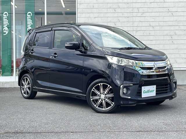 三菱 ｅＫカスタム T　セーフティPKG 岩手県 2016(平28)年 6.7万km アメジストブラック メーカーオプション純正ナビ/バックカメラ/アイドリングストップ/ドアバイザー/プッシュスタート/ETC/純正AW/D席シートヒーター/衝突被害軽減ブレーキ/横滑り防止装置/マルチアラウンドモニター/保証書/取扱説明書/記録簿