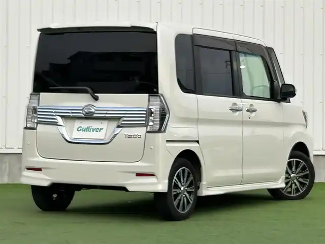 ダイハツ タント カスタム X トップED SA Ⅲ 香川県 2017(平29)年 6.6万km パールホワイトⅢ 登録時走行距離：65595km/純正ナビゲーション/→フルセグTV/→CD/DVD再生/バックカメラ/ビルトインETC/ドライブレコーダー/ステアリングリモコン/シートヒーター/片側パワースライドドア/コーナーセンサー/LEDオートライト/フォグランプ/オートハイビーム/純正14インチアルミホイール/スマートキー