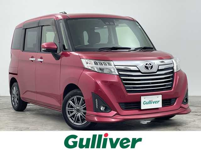 トヨタ ルーミー カスタムG 三重県 2018(平30)年 4.4万km マゼンタベリーマイカM /禁煙車　//純正ＳＤナビ　//パノラミックビューモニター　//オートAC//革巻きステアリング//ステアリングスイッチ//クルーズコントロール//両側パワースライドドア　//衝突軽減ブレーキ　//レーンキープアシスト　//オートハイビーム　//LED//フォグ//純正ＡＷ付スタッドレス積載　//前後コーナーセンサー　//ＤＮシートヒーター//社外前後ドライブレコーダー//純正ビルトインETC