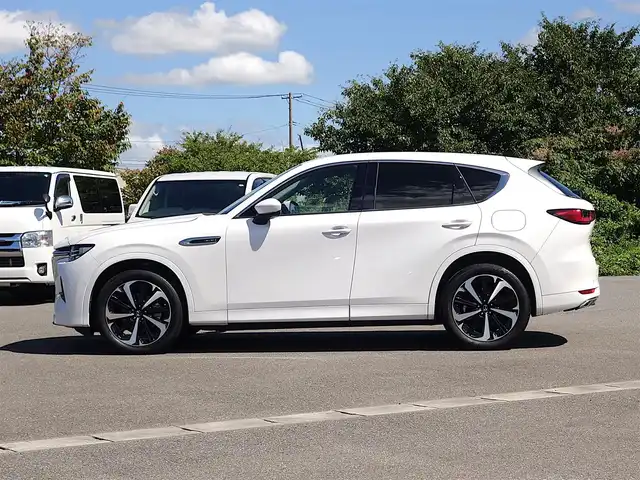 マツダ ＣＸ－６０ XD HV エクスクルーシブモダン 山形県 2023(令5)年 3.8万km ロジウムホワイトプレミアムメタリック 4WD/衝突被害軽減システム/純正SDナビ/　　【BT フルセグ USB】/全周囲カメラ/電動リアゲート/レーダークルーズコントロール/LEDオートライト/レザーシート/パワーシート/シートエアコン/シートヒーター/ドライブレコーダー/コーナーセンサー/アイドリングストップ/ステアリングスイッチ/MTモード付AT/ターボ/電動格納ウィンカーミラー/純正フロアマット積込/スマートキー/ETC