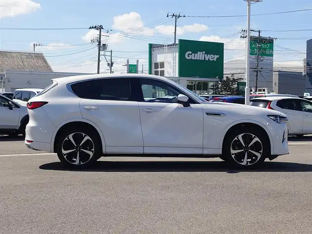 マツダ ＣＸ－６０ XD HV エクスクルーシブモダン 山形県 2023(令5)年 3.8万km ロジウムホワイトプレミアムメタリック 4WD/衝突被害軽減システム/純正SDナビ/　　【BT フルセグ USB】/全周囲カメラ/電動リアゲート/レーダークルーズコントロール/LEDオートライト/レザーシート/パワーシート/シートエアコン/シートヒーター/ドライブレコーダー/コーナーセンサー/アイドリングストップ/ステアリングスイッチ/MTモード付AT/ターボ/電動格納ウィンカーミラー/純正フロアマット積込/スマートキー/ETC