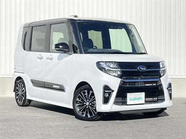 スバル シフォン カスタムRS スマートアシスト 群馬県 2020(令2)年 4.8万km ブラックマイカメタリック/シャイニングホワイトパール スマートアシスト/衝突警報/車線逸脱警報/車線逸脱抑制制御/ブレーキ制御付誤発信抑制/先行車発進お知らせ/標識認識/ハイビームアシスト/純正SDナビ/(CD/DVD/BT/SD/MSV)/全方位カメラ/フルセグTV/両側パワースライドドア/革調シートカバー/シートヒーター/(D席/N席)/レーダークルーズコントロール/ビルトインETC/ドラレコ(前方のみ)/LEDヘッドライト/プッシュスタート/ステアリングスイッチ/純正AW/純正フロアマット/スマートキー