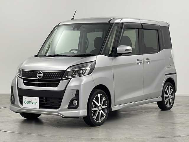 日産 デイズ ルークス ハイウェイスター Gターボ 群馬県 2019(平31)年 1.2万km スターリングシルバーM 純正ナビ　全周囲カメラ　両側電動スライドドア　衝突被害軽減ブレーキ　レーンアシスト　クルーズコントロール　革巻きステアリング　ＥＴＣ　スマートキー　ドラレコ　オートマチックハイビーム　禁煙車