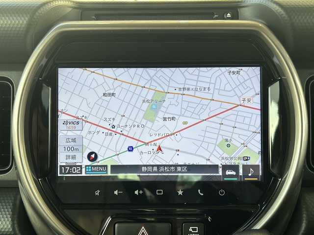 スズキ ハスラー Jスタイル Ⅱ 静岡県 2023(令5)年 1.4万km オフブルーメタリック/ガンメタリック2トーンルーフ 安全装備/・デュアルカメラブレーキサポート/・レーンキープアシスト/・コーナーセンサー/純正ナビ/・ラジオ/・DVD/CD/USB/Bluetooth/ipod/主要装備/・全方位カメラ　/・レーダークルーズコントロール　/・ドライブレコーダー　/・シートヒーター　/・ステアリングリモコン　/・ＥＴＣ　/・アイドリングストップ　/・オートライト　/・スマートキー　/・純正フロアマット/・純正アルミホイール/・プッシュスタート/・スマートキー/・LEDヘッドライト