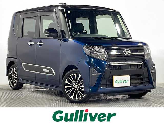 ダイハツ タント カスタム RS 広島県 2019(令1)年 3.1万km ブラックマイカメタリック/レーザーブルークリスタルシャイン 2トーン 純正ディスプレイオーディオ/両側パワースライドドア/レーダークルーズコントロール/ＥＴＣ/ターボ/オートマチックハイビーム/衝突軽減/レーンキープアシスト/ＬＥＤ/踏み間違い防止/コーナーセンサー/純正15インチアルミホイール(165/55/R15)/エアバッグ(運転席/助手席/サイド/カーテン)