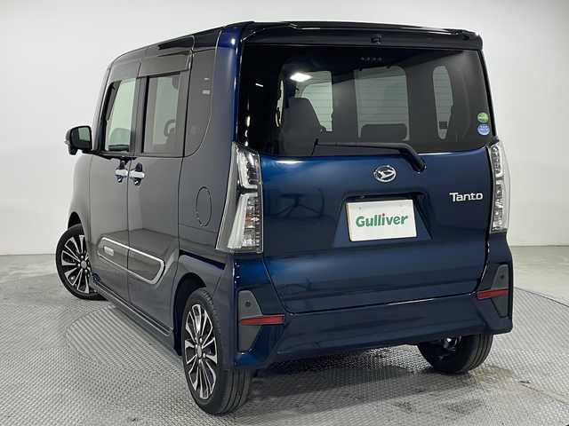 ダイハツ タント カスタム RS 広島県 2019(令1)年 3.1万km ブラックマイカメタリック/レーザーブルークリスタルシャイン 2トーン 純正ディスプレイオーディオ/両側パワースライドドア/レーダークルーズコントロール/ＥＴＣ/ターボ/オートマチックハイビーム/衝突軽減/レーンキープアシスト/ＬＥＤ/踏み間違い防止/コーナーセンサー/純正15インチアルミホイール(165/55/R15)/エアバッグ(運転席/助手席/サイド/カーテン)