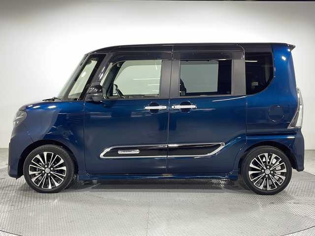 ダイハツ タント カスタム RS 広島県 2019(令1)年 3.1万km ブラックマイカメタリック/レーザーブルークリスタルシャイン 2トーン 純正ディスプレイオーディオ/両側パワースライドドア/レーダークルーズコントロール/ＥＴＣ/ターボ/オートマチックハイビーム/衝突軽減/レーンキープアシスト/ＬＥＤ/踏み間違い防止/コーナーセンサー/純正15インチアルミホイール(165/55/R15)/エアバッグ(運転席/助手席/サイド/カーテン)