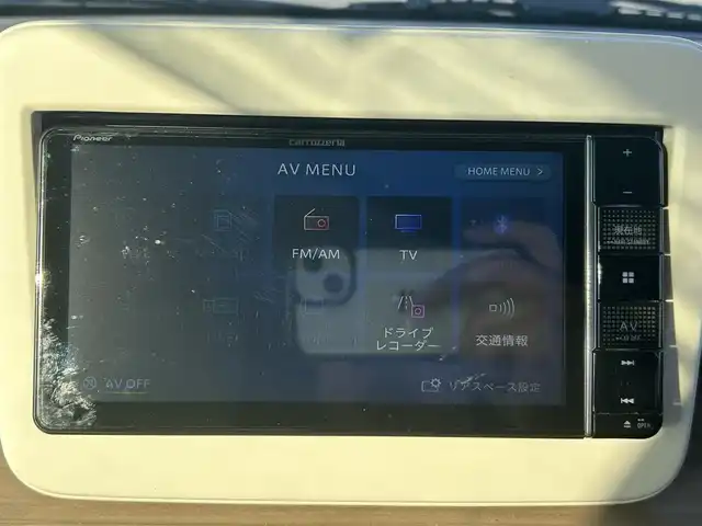 スズキ ラパン X 岡山県 2020(令2)年 8.4万km シフォンアイボリーM 登録時走行距離83532km/社外ナビ/（AM/FM/CD/DVD/BT）/衝突軽減ブレーキ/アイドリングストップ/レーンキープアシスト/D席シートヒーター/横滑り防止装置/オートライト/オートエアコン/ETC/プッシュスタート/スマートキー/純正14インチアルミホイール