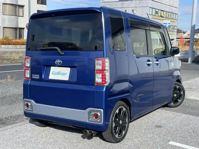 トヨタ ピクシスメガ G SA 千葉県 2015(平27)年 12.7万km ブルーマイカM ワンオーナー/スマートアシスト/〇衝突被害軽減ブレーキ/〇誤発進抑制機能(前方)/〇衝突警報機能/ローダウン（純正スプリング有）/社外スピーカー（carrozzeria）/レーダー探知機（ZERO 600V）/社外マフラー（純正有）/社外エアクリーナー/ブースト計/carrozzeria8インチナビ/〇フルセグTV/BTオーディオ/CD/DVD/ラジオ/バックカメラ/両側パワースライドドア/アイドリングストップ/ドライブレコーダー/スマートキー/プッシュスタート/純正15インチAW/LEDヘッドランプ/フォグ/ETC/保証書/取説/スペアキー