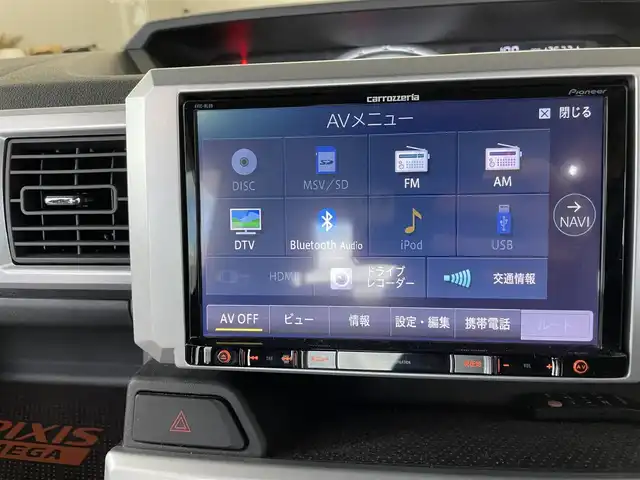 トヨタ ピクシスメガ G SA 千葉県 2015(平27)年 12.7万km ブルーマイカM ワンオーナー/スマートアシスト/〇衝突被害軽減ブレーキ/〇誤発進抑制機能(前方)/〇衝突警報機能/ローダウン（純正スプリング有）/社外スピーカー（carrozzeria）/レーダー探知機（ZERO 600V）/社外マフラー（純正有）/社外エアクリーナー/ブースト計/carrozzeria8インチナビ/〇フルセグTV/BTオーディオ/CD/DVD/ラジオ/バックカメラ/両側パワースライドドア/アイドリングストップ/ドライブレコーダー/スマートキー/プッシュスタート/純正15インチAW/LEDヘッドランプ/フォグ/ETC/保証書/取説/スペアキー