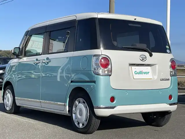 ダイハツ ムーヴ キャンバス G メイクアップ リミテッド　SAⅢ 佐賀県 2019(平31)年 5.2万km パールホワイトⅢ/ファインミントメタリック 2トーン 純正SDナビゲーション/・フルセグTV/CD/DVD/SD/USB/Bluetooth/パノラマモニター/前方ドライブレコーダー/両側パワースライドドア/TVキャンセラー/D席シートヒーター/ISOFIX対応/ステアリングリモコン/フロントデアイサ機能/純正LEDヘッドライト/・オートマチックハイビーム/純正LEDフォグランプ/純正フロアマット/純正ドアバイザ―/新車保証書/取扱説明書/衝突軽減ブレーキ/横滑り防止装置/アイドリングストップ