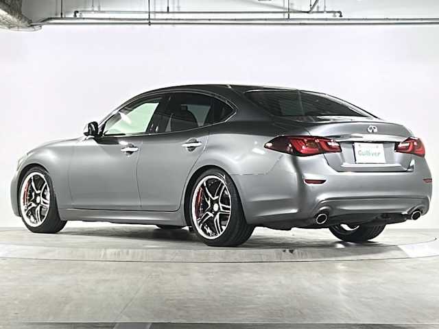 日産 フーガ 370GT 広島県 2015(平27)年 9.9万km ダークメタルグレー 衝突被害軽減ブレーキ/レーンキープアシスト/後側方衝突防止支援システム/ハーフレザーシート/パワーシート/純正HDDナビ/　(AM/FM/CD/DVD/TV/HDD/Bluetooth)/フルセグTV/バックカメラ/レーダークルーズコントロール/ステアリングスイッチ/革巻きステアリング/LEDライト/オートライト/スマートキー/スペアキー/プッシュスタート/社外アルミホイール20インチ/電格ミラー/純正フロアマット/車高調