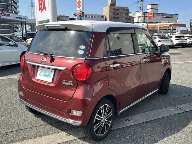ダイハツ キャスト スタイル G SAⅡ 富山県 2016(平28)年 7.8万km ファイアークォーツレッドM ワンオーナー/スマートキー×２/純正メモリーナビ(NMZK-W67D)/DVD/BT/フルセグTV/バックカメラ/プッシュスタート/LEDヘッドライト/フォグ/オートライト/衝突安全ブレーキ/電格納ミラー/純正１５インチAW/純正ドアバイザー/純正フロアマット/ステアリングスイッチ/バックソナー/革巻きステアリング/保証書・取説・ナビ取説