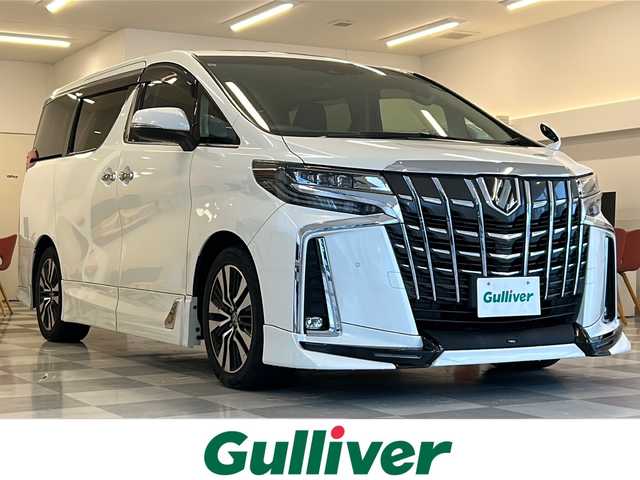 トヨタ アルファード S Cパッケージ 岐阜県 2019(令1)年 6.4万km ホワイトパールクリスタルシャイン ＴＲＤフルエアロ（F/S/R）/サンルーフ/純正9型ナビゲーション/純正フリップダウンモニター/両側電動スライドドア/Bluetooth/フルセグ視聴/３眼LEDヘッドライト/オートライト/オートハイビーム/プッシュスタート/スマートキー/スペアキー/合皮シート/シートヒーター/シートクーラー/前席パワーシート/オットマン/クリアランスソナー/取扱説明書