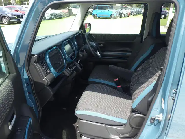 スズキ ハスラー HYBRID X 福島県 2020(令2)年 1.5万km デニムブルー ガンメタリック 2トーン デュアルカメラブレーキサポート/アイドリングストップ/社外SDナビ/地デジTV/【DVD/CD再生機能　Bluetooth接続】/革巻きステアリング/ステアリングスイッチ/前席シートヒーター/LEDヘッドライト/フォグライト/ウインカーミラー/リアコーナーセンサー/純正15インチアルミホイル/サイド/カーテンエアバッグ/携帯リモコン