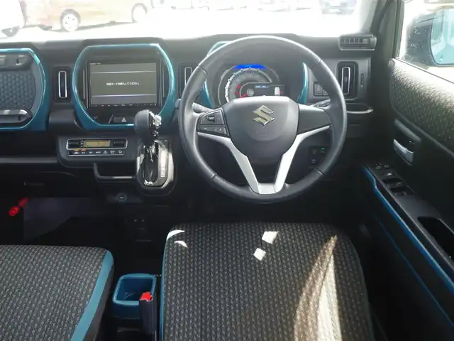 スズキ ハスラー HYBRID X 福島県 2020(令2)年 1.5万km デニムブルー ガンメタリック 2トーン デュアルカメラブレーキサポート/アイドリングストップ/社外SDナビ/地デジTV/【DVD/CD再生機能　Bluetooth接続】/革巻きステアリング/ステアリングスイッチ/前席シートヒーター/LEDヘッドライト/フォグライト/ウインカーミラー/リアコーナーセンサー/純正15インチアルミホイル/サイド/カーテンエアバッグ/携帯リモコン