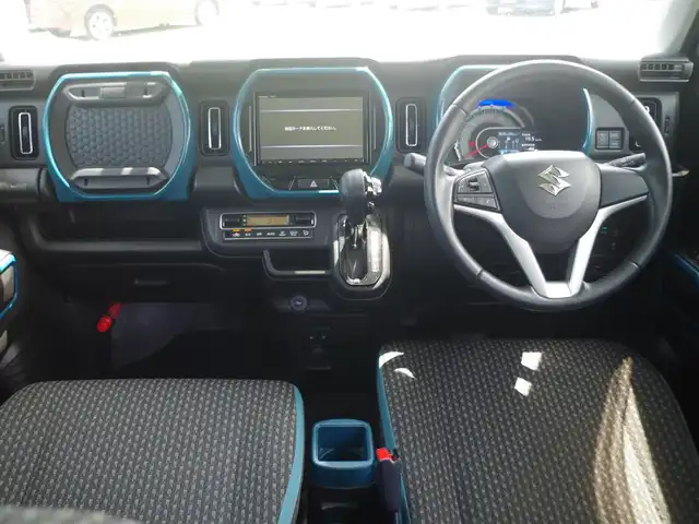 スズキ ハスラー HYBRID X 福島県 2020(令2)年 1.5万km デニムブルー ガンメタリック 2トーン デュアルカメラブレーキサポート/アイドリングストップ/社外SDナビ/地デジTV/【DVD/CD再生機能　Bluetooth接続】/革巻きステアリング/ステアリングスイッチ/前席シートヒーター/LEDヘッドライト/フォグライト/ウインカーミラー/リアコーナーセンサー/純正15インチアルミホイル/サイド/カーテンエアバッグ/携帯リモコン