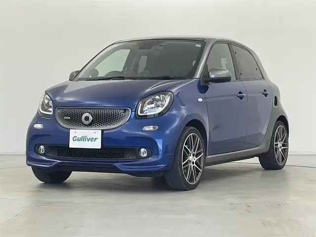 スマート ＭＣＣ スマート フォーフォー BRABUS エクスクルーシブ 群馬県 2019(平31)年 2.3万km 青Ⅱ ガラスルーフ　パドルシフト　９インチフローティングナビ　ドラレコ　ステアリングスイッチ　クリアランスソナー　クルーズコントロール　バックカメラ　キーレス　本革シート　MTモード付AT　後方コーナーセンサー　DN席シートヒーター/　