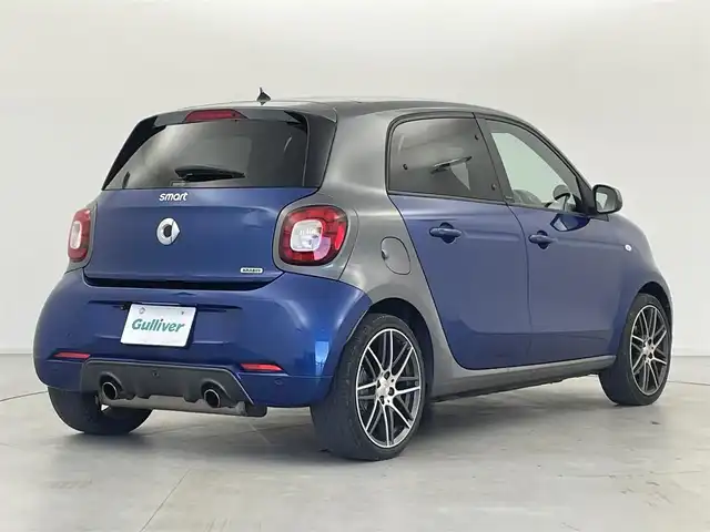 スマート ＭＣＣ スマート フォーフォー BRABUS エクスクルーシブ 群馬県 2019(平31)年 2.3万km 青Ⅱ ガラスルーフ　パドルシフト　９インチフローティングナビ　ドラレコ　ステアリングスイッチ　クリアランスソナー　クルーズコントロール　バックカメラ　キーレス　本革シート　MTモード付AT　後方コーナーセンサー　DN席シートヒーター/　