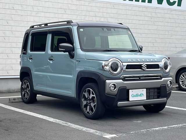 スズキ ハスラー Jスタイル 静岡県 2021(令3)年 3.5万km オフブルーメタリック/ガンメタリック2トーンルーフ 純正9インチナビ/地デジTV/Bleutooth/バック/全周囲カメラ/レーダーブレーキサポート/シートヒーター/純正15インチAW/スマートキー/スペアキー/LEDヘッドライト