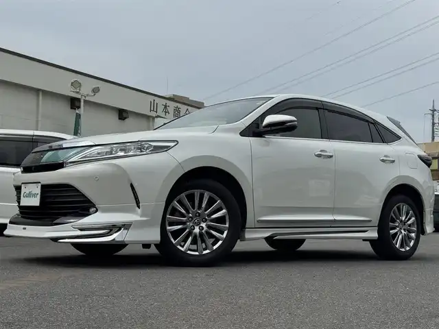 トヨタ ハリアー プログレス 千葉県 2018(平30)年 4.1万km ホワイトパールクリスタルシャイン ワンオーナー/モデリスタエアロ/衝突被害軽減ブレーキ/アダプティブクルーズコントロール/LEDヘッドライト/オートハイビーム/前後コーナーセンサー/カーテンエアバッグ/純正9.2インチSDナビ/Bluetooth/バック＆全方位カメラ/フルセグTV/AM＆FMラジオ/ETC2.0/前後純正ドライブレコーダー/純正フロアマット/ハーフレザーシート/D席パワーシート/純正18インチアルミホイール/プッシュスタート/スマートキー/スペアキー/取扱説明書＆保証書/令和7年記録簿