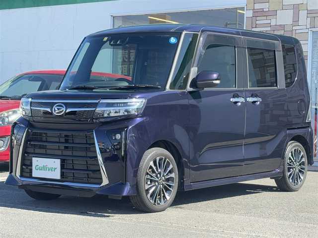 ダイハツ タント カスタム RS 徳島県 2022(令4)年 2.9万km クールバイオレットクリスタルシャイン ワンオーナー/純正9インチナビ/（BT/CD/SD/フルセグTV）/バックカメラ/ビルトインETC/両側パワースライドドア/前席シートヒーター/LEDヘッドライト/オートライト/ステアリングスイッチ/プッシュスタート/オートブレーキホールド/電動パーキングブレーキ/スマートキー/スペアキー1本/純正15インチアルミホイール/保証書・取扱説明書有り