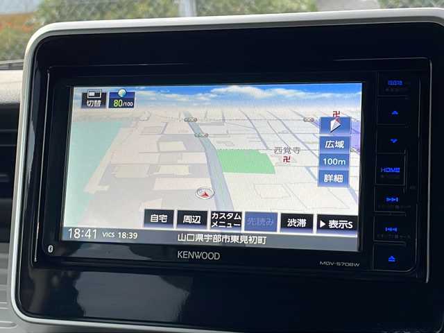 スズキ スペーシア HYBRID X 山口県 2021(令3)年 4万km アーバンブラウンパールメタリック 社外ナビ【KENWOOD：MDV-S708W】/・フルセグテレビ/・Bluetooth機能/・AM/FMラジオ/・CD・DVD再生/・iPod接続/・USB入力端子/・マルチAVブラウザ/・内蔵メモリ/・SAMRTUSEN/・SD再生/両側パワースライドドア/フルフラット/スマートキー/プッシュスタート/運転席シートヒーター/デュアルカメラブレーキサポート/コーナーセンサー/横滑り防止装置/車線逸脱警報機能/セーフティサポート/アイドリングストップ