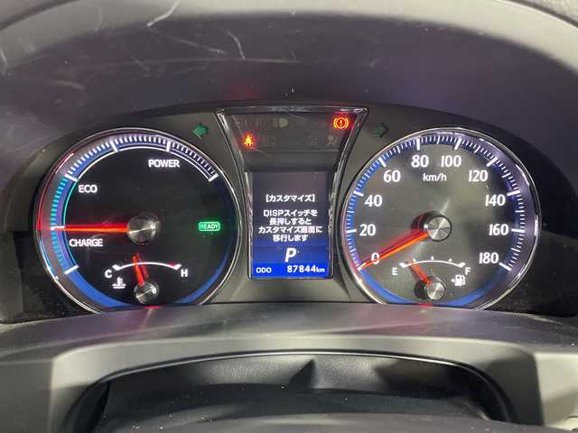 トヨタ クラウン ハイブリッド アスリートS 神奈川県 2013(平25)年 8.8万km ホワイトパールクリスタルシャイン TRDフルスポイラー/純正メーカーHDDナビゲーション/フルセグ　CD DVD　USB　Bluetooth　AM FM/バックカメラ/クルーズコントロール/前席シートヒーター/パワーシート/革巻きステアリング/ステアリングヒーター/ナノイー/SPORT/NOMAL/ECOモード/純正ビルトインETC/プッシュスタート/スマートキー/RAYS20インチアルミホイール/LEDヘッドランプ/フロントフォグランプ/オートライト/スペアキー