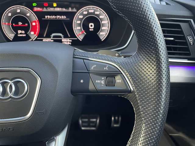 アウディ Ｑ５ 40TDIクワトロ Sライン 広島県 2021(令3)年 4.2万km ミトスブラックメタリック サンルーフ/バーチャルコックピット/ワンオーナー/純正ナビ/フルセグテレビ/Bluetooth/アイドリングストップ/ウィンカーミラー/クルーズコントロール（追従有り）/プッシュスタート/パワーバックドア/ETC2.0/オートライト/シートヒーター/純正前後ドラレコ/パワーシート（D/N席）