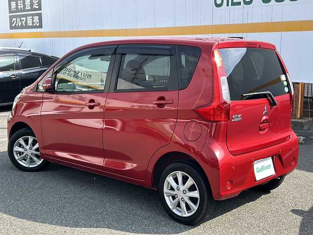 三菱 ｅＫワゴン G　セーフティPKG 山口県 2018(平30)年 4.6万km レッドメタリック ワンオーナー /全方位カメラ/ドライブレコーダー /スマートキー/スペアキー/純正CD/革巻きステアリング/ステアリングスイッチ/LEDヘッドランプ/オートライト /衝突被害軽減ブレーキ/アイドリングストップ/D席シートヒーター/純正フロアマット/ドアバイザー/電動格納ミラー/保証書/取扱説明書