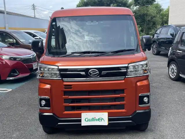 ダイハツ アトレー バン RS 静岡県 2022(令4)年 2.3万km トニコオレンジメタリック ワンオーナー/純正ディスプレイオーディオ/フルセグTV/BT/バックカメラ/デジタルインナーミラー/両側パワースライドドア/前後ドライブレコーダー/衝突軽減ブレーキ/レーンキープアシスト/レーダークルーズコントロール/前後コーナーセンサー/ビルトインETC2.0/TVキャンセラー/LEDヘッドライト/LEDフォグライト/ステアリングスイッチ/スマートキー×2/保証書/取扱説明書/オーディオ取扱説明書