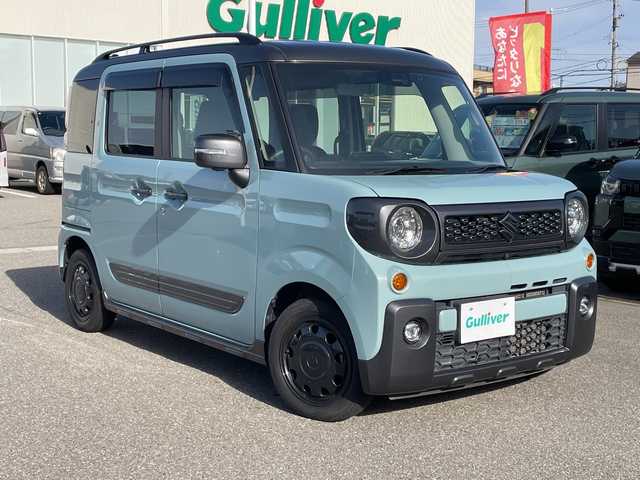 スズキ スペーシア ギア HYBRID XZターボ 石川県 2020(令2)年 5.6万km オフブルーメタリック/ガンメタリック2トーンルーフ 社外オーディオ　ＥＴＣ　スマートキー　Ｐスタート　シートヒーター　レーダーブレーキ　ベンチシート　ＬＥＤヘッドライト　オートライト　両側パワスラ　クルーズコントロール