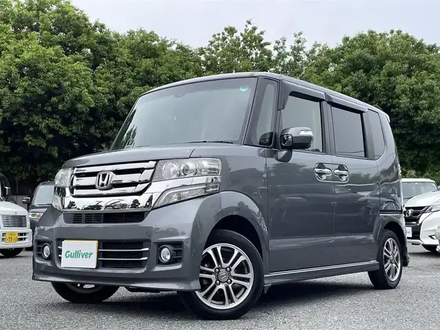 ホンダ Ｎ ＢＯＸ カスタム G Lパッケージ 東京都 2015(平27)年 6.6万km ポリッシュドメタルメタリック ワンオーナー/純正SDナビ（VXM-155VFi）/・フルセグTV/Bluetoothオーディオ/DVD/バックカメラ/電動スライドドア/純正アルミホイール/ETC/保証書/取扱説明書