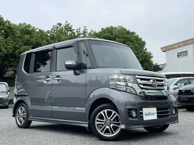 ホンダ Ｎ ＢＯＸ カスタム G Lパッケージ 東京都 2015(平27)年 6.6万km ポリッシュドメタルメタリック ワンオーナー/純正SDナビ（VXM-155VFi）/・フルセグTV/Bluetoothオーディオ/DVD/バックカメラ/電動スライドドア/純正アルミホイール/ETC/保証書/取扱説明書