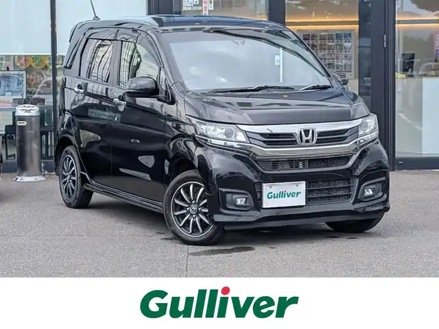 ホンダ Ｎ ＷＧＮ カスタム G SSパッケージ 福井県 2017(平29)年 8.7万km クリスタルブラックパール ワンオーナー車/純正14インチAW/４WD/前方ドライブレコーダー/クルーズコントロール/バックカメラ/衝突被害軽減システム/シートヒーター/Fフォグ/ホンダ純正メモリナビ（CD/DVD/BT/USB/AUX/iPod）/フルセグテレビ/横滑り防止装置/盗難防止装置/電格ミラー/ETC/アイドリングストップ/ダブル＋サイドエアバッグ/カーテンエアバッグ/純正フロアマット/スマートキー