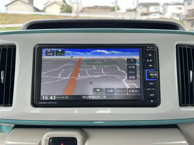ダイハツ ムーヴ キャンバス X メイクアップ リミテッド SAⅢ 岡山県 2021(令3)年 2.8万km パールホワイトⅢ/ファインミントメタリック 2トーン ワンオーナー/純正ナビ　NMZK-W71D/フルセグTV、CD、DVD、Bluetooth、AM、FM/ETC/前方ドライブレコーダー/全方位カメラ/純正フロアマット/オートライトハイビーム/プリクラッシュ/USBチャージャー/スマートキー/プッシュスタート/スマートアシスト
