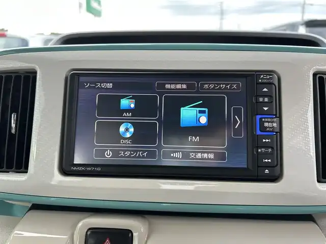 ダイハツ ムーヴ キャンバス X メイクアップ リミテッド SAⅢ 岡山県 2021(令3)年 2.8万km パールホワイトⅢ/ファインミントメタリック 2トーン ワンオーナー/純正ナビ　NMZK-W71D/フルセグTV、CD、DVD、Bluetooth、AM、FM/ETC/前方ドライブレコーダー/全方位カメラ/純正フロアマット/オートライトハイビーム/プリクラッシュ/USBチャージャー/スマートキー/プッシュスタート/スマートアシスト