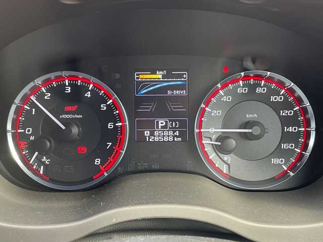 スバル レヴォーグ 2．0STIスポーツアイサイト 広島県 2016(平28)年 12.9万km ダークグレーメタリック サンルーフ/STiエアロ/DIATONEサウンドナビ/　【CD/DVD/BT/DTV】/プリクラッシュブレーキ/全車速追従機能付クルーズコントロール/車線逸脱警告/サイド/バックカメラ/レザーシート/シートヒーター/パワーシート/メモリシート/ETC/ドライブレコーダー/LEDヘッドライト