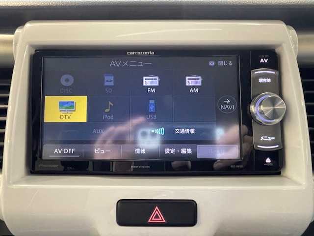 スズキ ハスラー G 静岡県 2018(平30)年 4.4万km シフォンアイボリーM ●社外ナビ/(ワンセグ/CD/DVD)/(AVIC-RW301)/●衝突軽減ブレーキ/●アイドリングストップ/●前席シートヒーター/●ETC/●フロアマット/●ドアバイザー/●横滑り防止装置/●ダブルSRS＋ABS