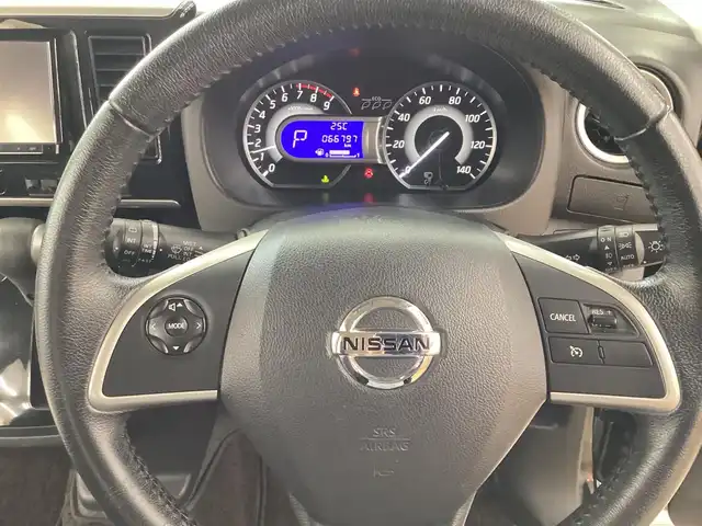 日産 デイズ ルークス ハイウェイスター Gターボ 栃木県 2018(平30)年 6.7万km ブラック  パナソニックナビ（CN-RA03D)/ フルセグテレビ/ アラウンドビューカメラ/ クルーズコントロール/ 衝突被害軽減ブレーキシステム/ 車線逸脱防止装置/ ドアバイザー/ プッシュスタート/ 両側パワースライドドア/ LEDヘッドライト/ フォグライト/ 純正フロアマット/ クリアランスソナー/ コーナーセンサー