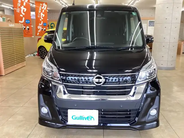 日産 デイズ ルークス ハイウェイスター Gターボ 栃木県 2018(平30)年 6.7万km ブラック  パナソニックナビ（CN-RA03D)/ フルセグテレビ/ アラウンドビューカメラ/ クルーズコントロール/ 衝突被害軽減ブレーキシステム/ 車線逸脱防止装置/ ドアバイザー/ プッシュスタート/ 両側パワースライドドア/ LEDヘッドライト/ フォグライト/ 純正フロアマット/ クリアランスソナー/ コーナーセンサー
