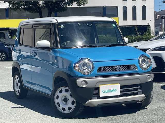 スズキ ハスラー G ターボ 熊本県 2015(平27)年 7万km サマーブルーM 衝突軽減ブレーキ/プッシュスタート/社外ナビ/（CD・DVD・フルセグTV・BTオーディオ・SD）/ETC/前席シートヒーター/ディスチャージヘッドライト/オートライト/横滑り防止装置/純正フロアマット/純正ドアバイザー/新車保証書/取扱説明書