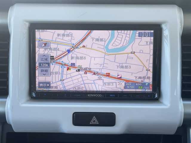 スズキ ハスラー G ターボ 熊本県 2015(平27)年 7万km サマーブルーM 衝突軽減ブレーキ/プッシュスタート/社外ナビ/（CD・DVD・フルセグTV・BTオーディオ・SD）/ETC/前席シートヒーター/ディスチャージヘッドライト/オートライト/横滑り防止装置/純正フロアマット/純正ドアバイザー/新車保証書/取扱説明書