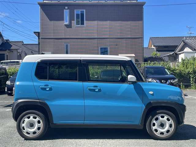 スズキ ハスラー G ターボ 熊本県 2015(平27)年 7万km サマーブルーM 衝突軽減ブレーキ/プッシュスタート/社外ナビ/（CD・DVD・フルセグTV・BTオーディオ・SD）/ETC/前席シートヒーター/ディスチャージヘッドライト/オートライト/横滑り防止装置/純正フロアマット/純正ドアバイザー/新車保証書/取扱説明書