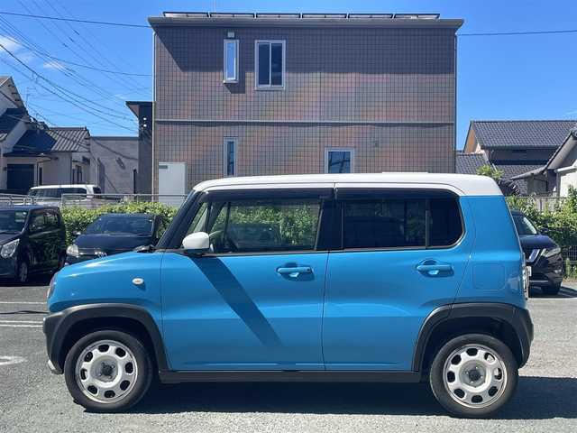 スズキ ハスラー G ターボ 熊本県 2015(平27)年 7万km サマーブルーM 衝突軽減ブレーキ/プッシュスタート/社外ナビ/（CD・DVD・フルセグTV・BTオーディオ・SD）/ETC/前席シートヒーター/ディスチャージヘッドライト/オートライト/横滑り防止装置/純正フロアマット/純正ドアバイザー/新車保証書/取扱説明書